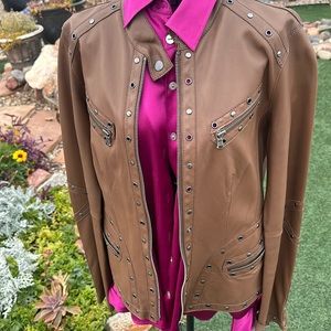 Rizal leather blazer